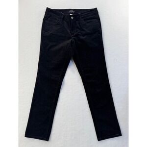 LOFT Black Corduroy Modern Straight Pants Women's Size 6 Petite